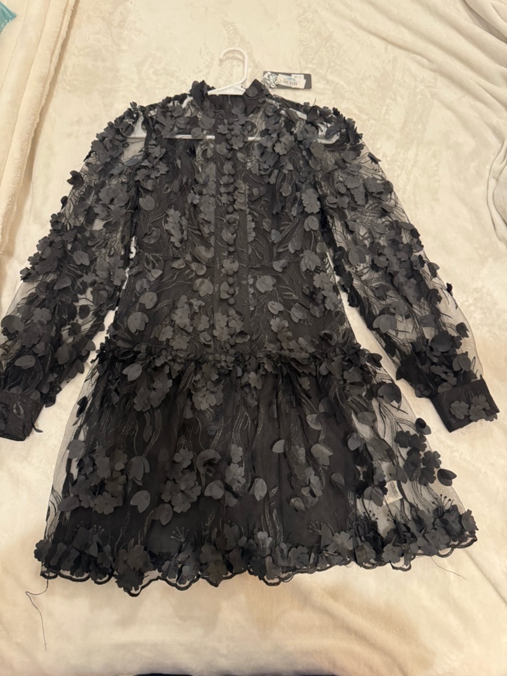 Elly Women's Black Floral Button Front Dress Size Small